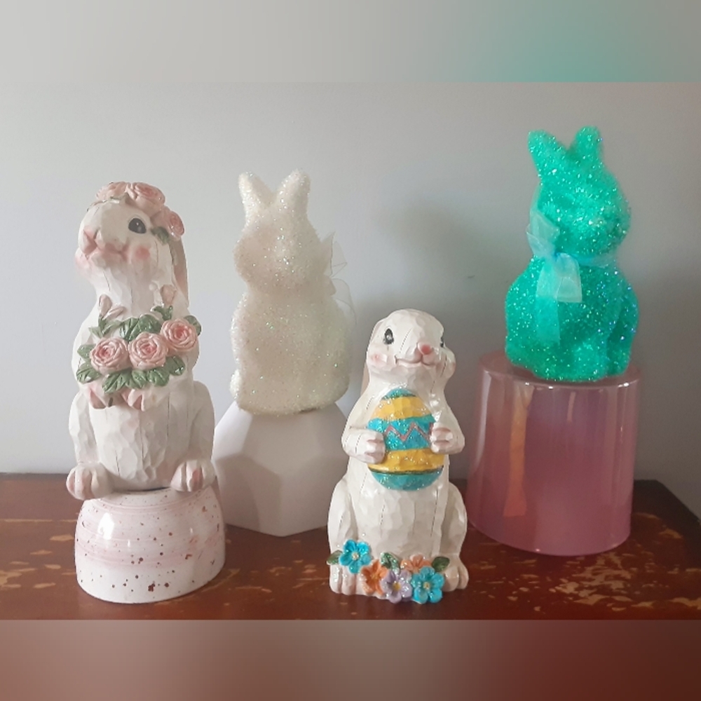 Spring Easter Bunny Rabbit Home Decor Bundle